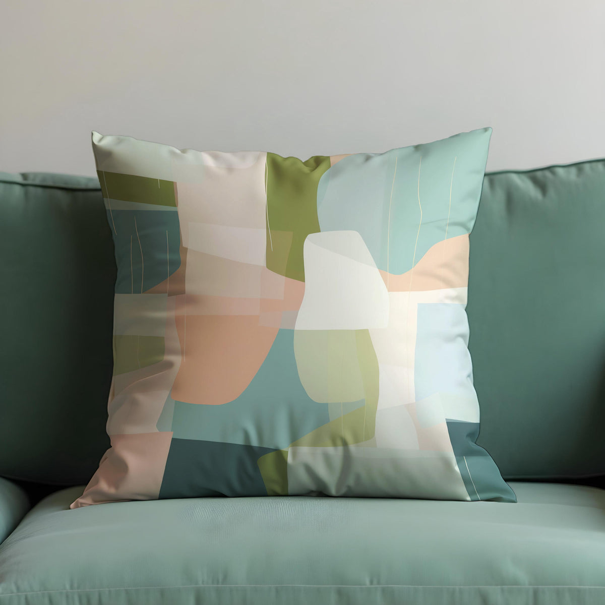 Pastel Abstract Throw Pillow Cover, Geometric Cushion Case