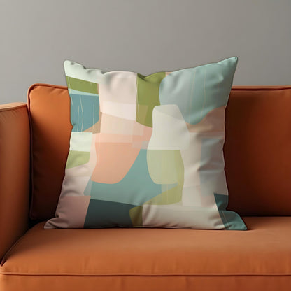 Pastel Abstract Throw Pillow Cover, Geometric Cushion Case