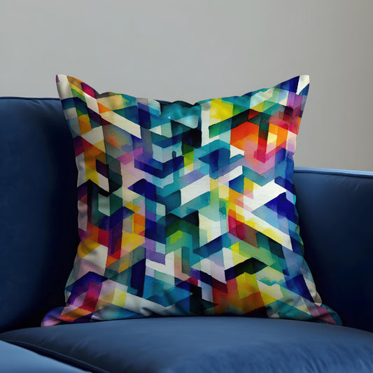 Colorful Prism Cushion Cover, Geometric Pillow Case