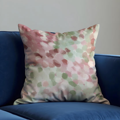 Blush Pink Watercolor Cushion Cover, Abstract Dot Pattern Pillow Case