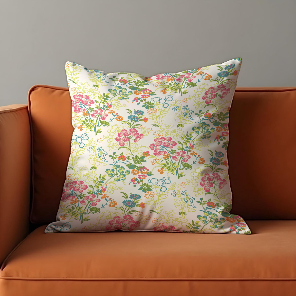 Pastel Floral Cushion Cover, Classic Garden Throw Pillow Case