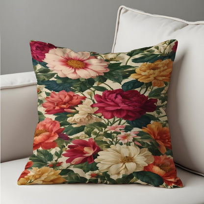 Classsic Floral Cushion Cover, Botanical Flower Throw Pillow Case