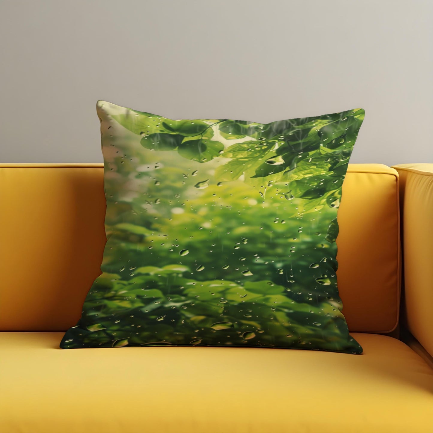 Green Rainforest Cushion Cover, Nature Inspired Throw Pillow Case