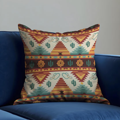 Southwestern Desert Cushion Cover, Cactus & Pyramid Pillow Case