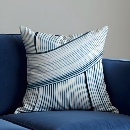 Navy White Stripe Cushion Cover, Modern Pillow Case