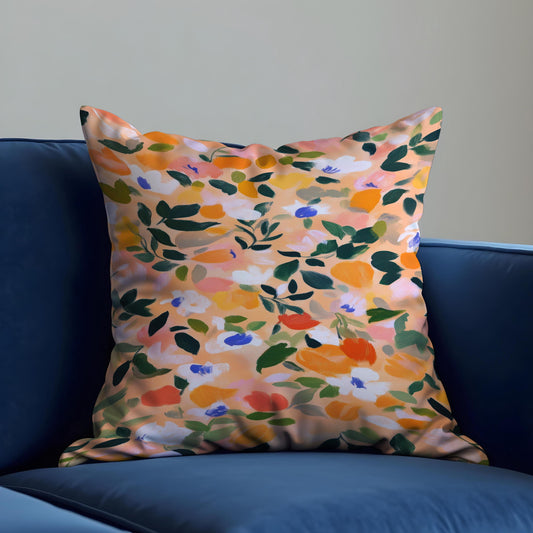 Abstract Botanical Cushion Cover, Floral Modern Throw Pillow Case