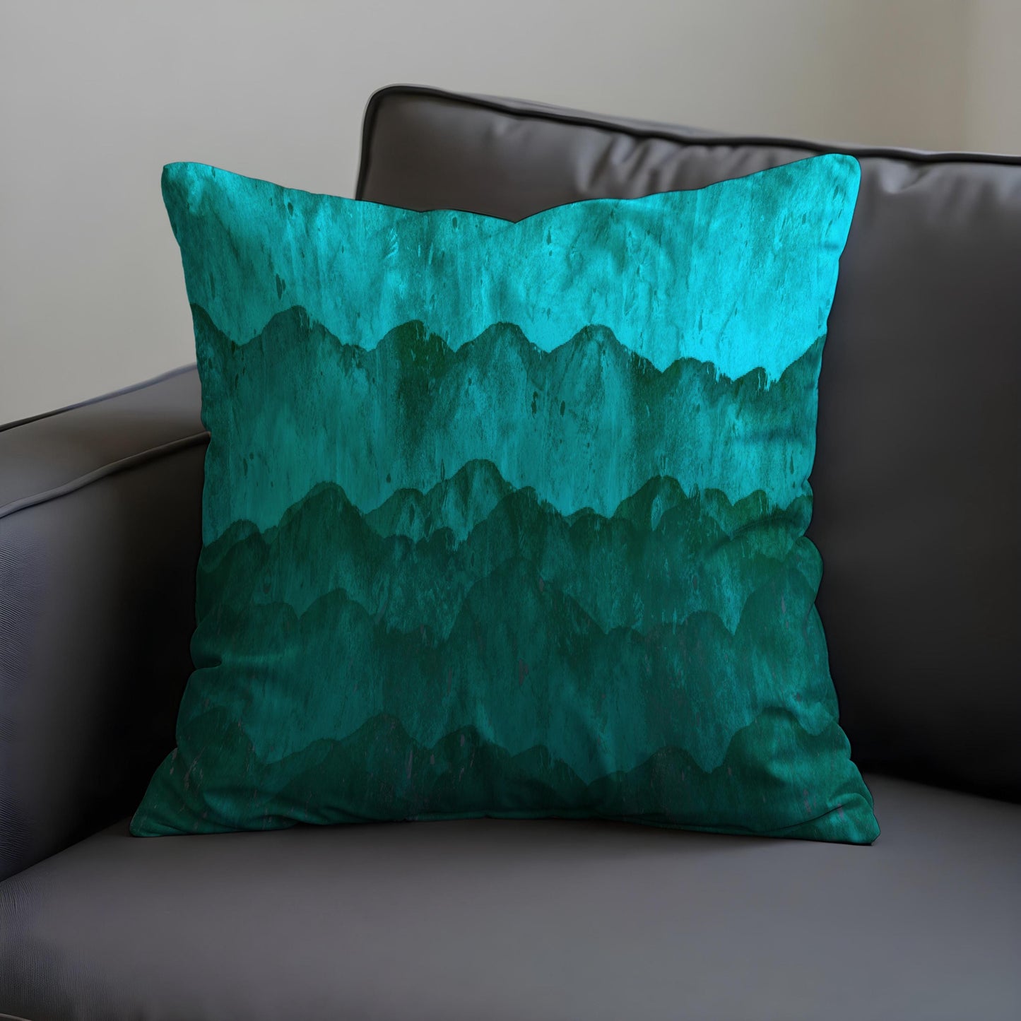 Mountain Landscape Cushion Cover, Watercolor Nature Pillow Case