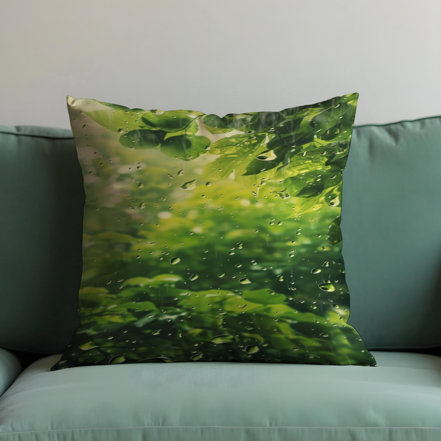 Green Rainforest Cushion Cover, Nature Inspired Throw Pillow Case
