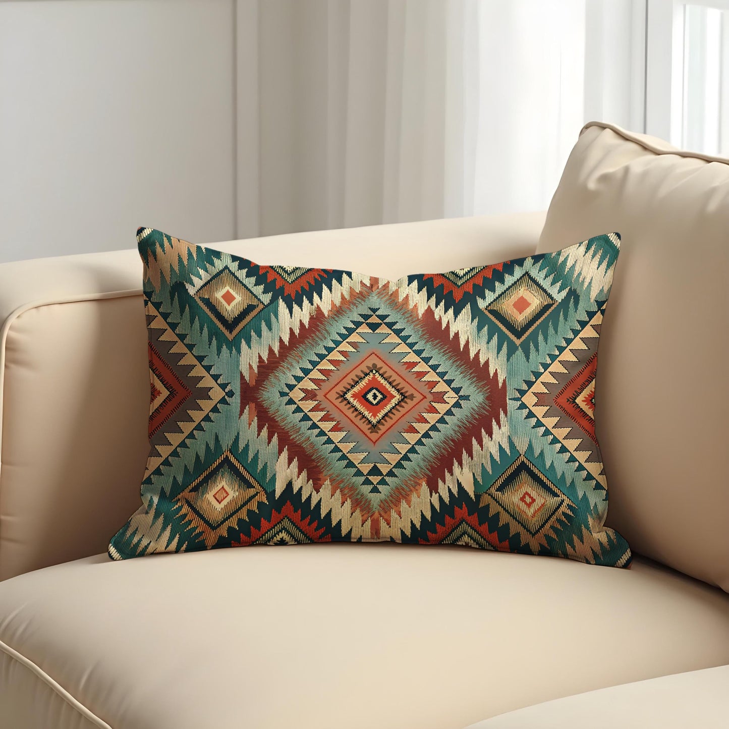 Southwestern Cushion Cover, Bold Aztec Geometric Pattern Pillow Case