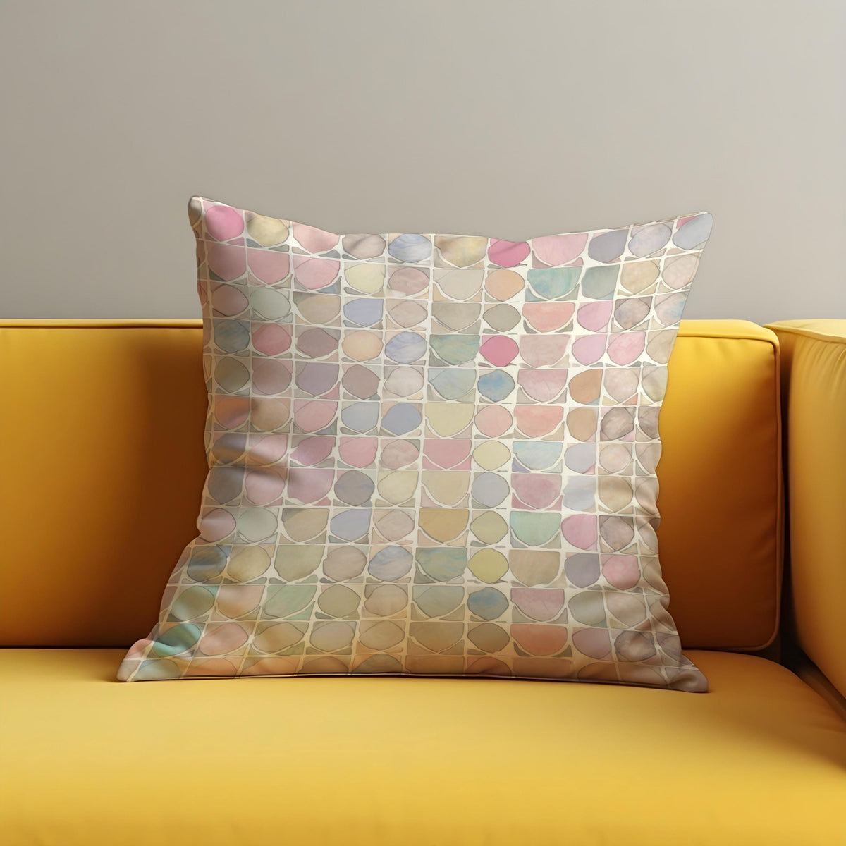 Pastel Geometric Throw Pillow Cover, Modern Circle Cushion Case