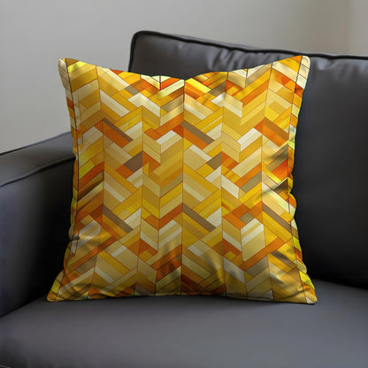 Yellow Geometric Cushion Cover, Abstract Pillow Case