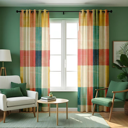 Warm Multicolor Striped Curtains, Boho Made to Measure Drapes