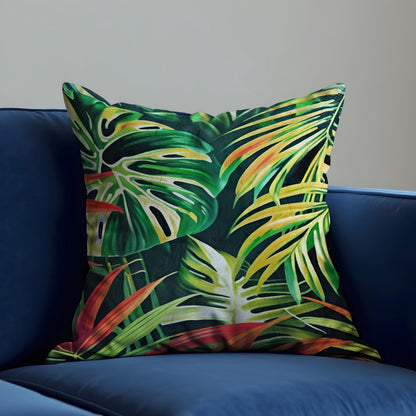 Jungle Monstera Cushion Cover, Tropical Pillow Case