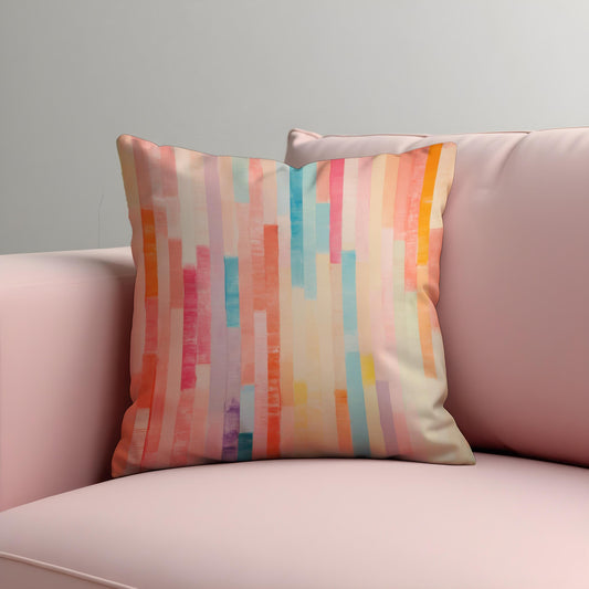 Pastel Stripe Cushion Cover, Abstract Throw Pillow Case