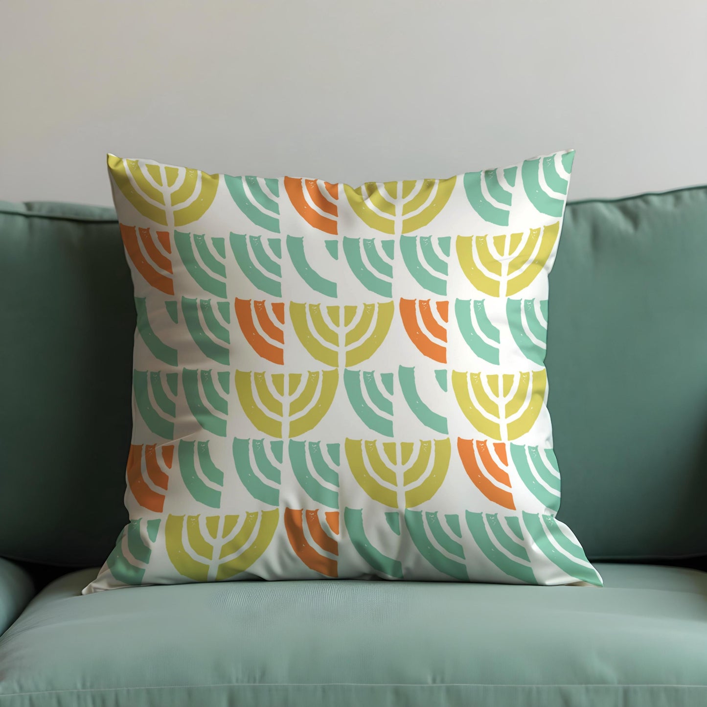 Retro Mid Century Modern Cushion Cover, Block Print Pillow Case