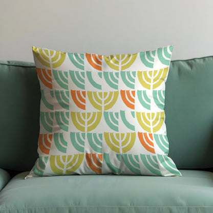 Retro Mid Century Modern Cushion Cover, Block Print Pillow Case