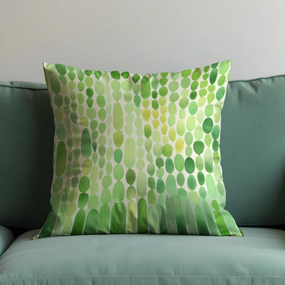 Green Watercolor Droplet Cushion Cover, Modern Abstract Pillow Cover