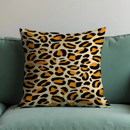 Wild Jungle Cushion Cover, Bold Leopard Safari Throw Pillow Cover