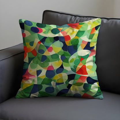 Colorful Abstract Geometric Cushion Cover, Modern Art Throw Pillow Case