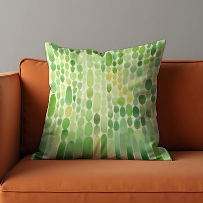 Green Watercolor Droplet Cushion Cover, Modern Abstract Pillow Cover
