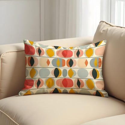 Retro Oval Pattern Cushion Cover, Mid Century Modern Pillow Cover
