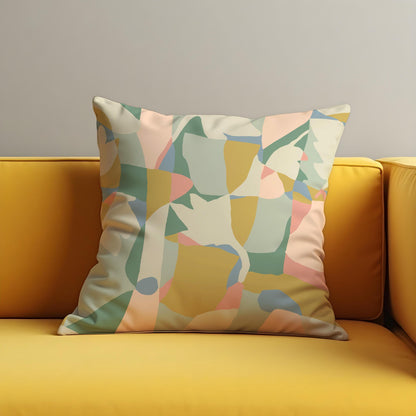 Pastel Abstract Art Pillow Cover, Modern Minimalist Cushion Cover