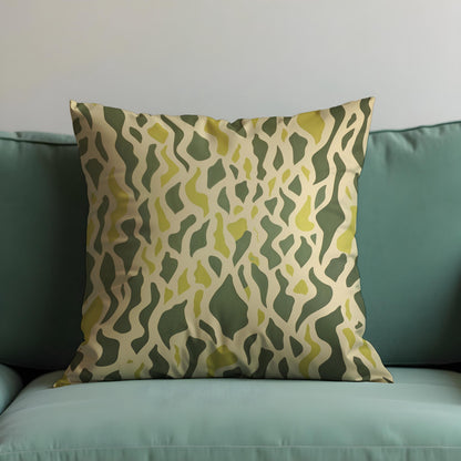 Green Abstract Velvet Cushion Cover, Organic Pillow Case