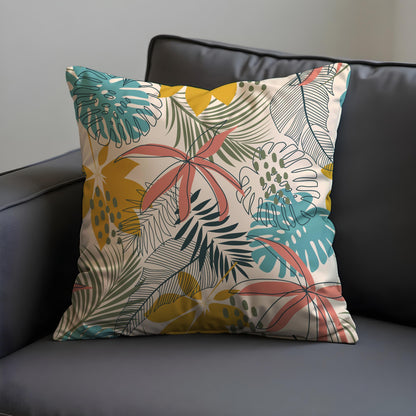 Tropical Jungle Cushion Cover, Monstera Leaf Throw Pillow Cover