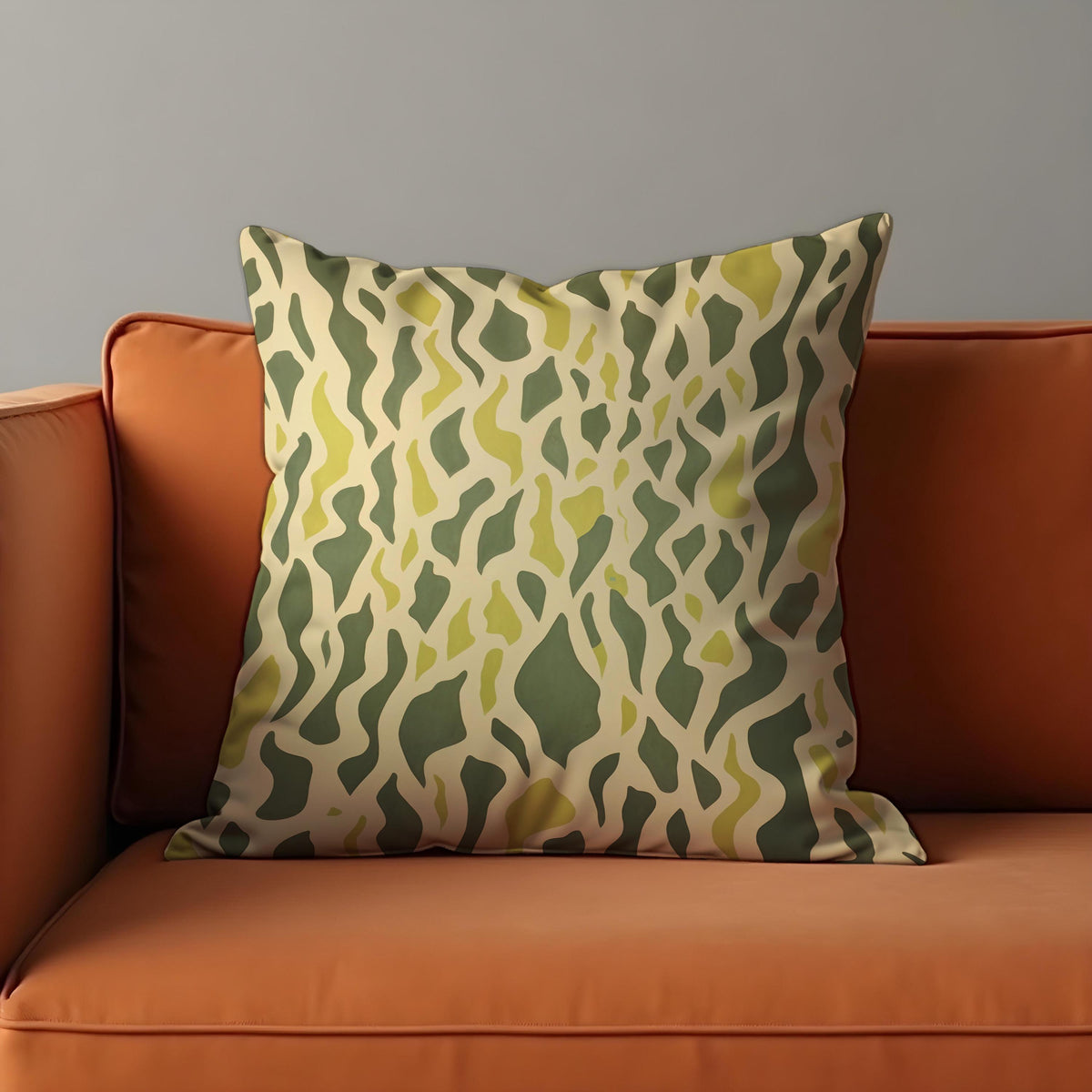 Green Abstract Velvet Cushion Cover, Organic Pillow Case
