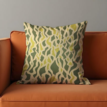 Green Abstract Velvet Cushion Cover, Organic Pillow Case