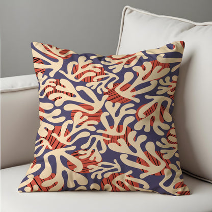 Abstract Coral Reef Cushion Cover, Modern Ocean Pillow Cover
