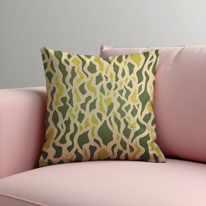 Green Abstract Velvet Cushion Cover, Organic Pillow Case