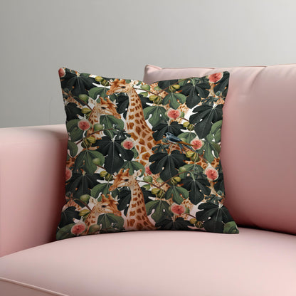 Giraffe Jungle Cushion Cover, Safari Animal Pillow Case