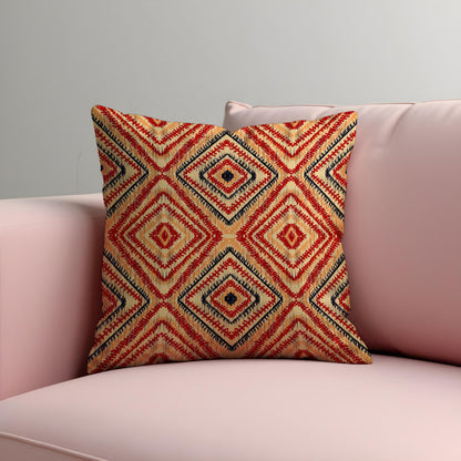 Warm Red Tribal Throw Pillow Cover, Bold Geometric Cushion Case