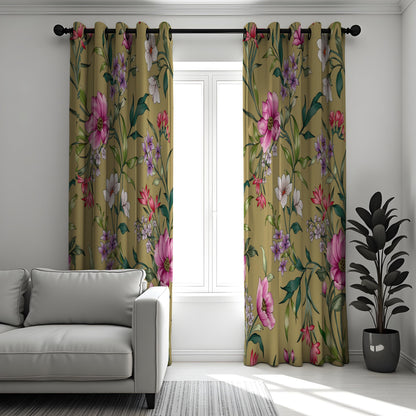 Pink & Purple Floral Curtains, Made to Measure Garden Drapes