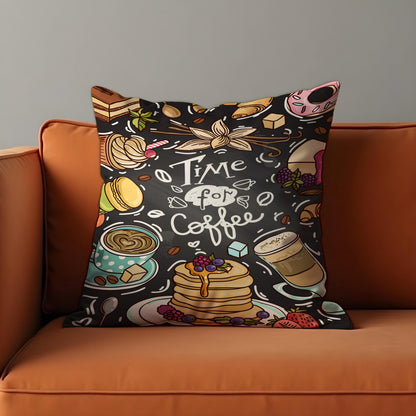Coffee Throw Pillow Cover, Cafe Style Sweets Cushion Case