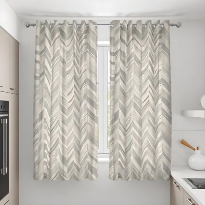 Grey Chevron Curtains, Modern Geometric Custom Drapes