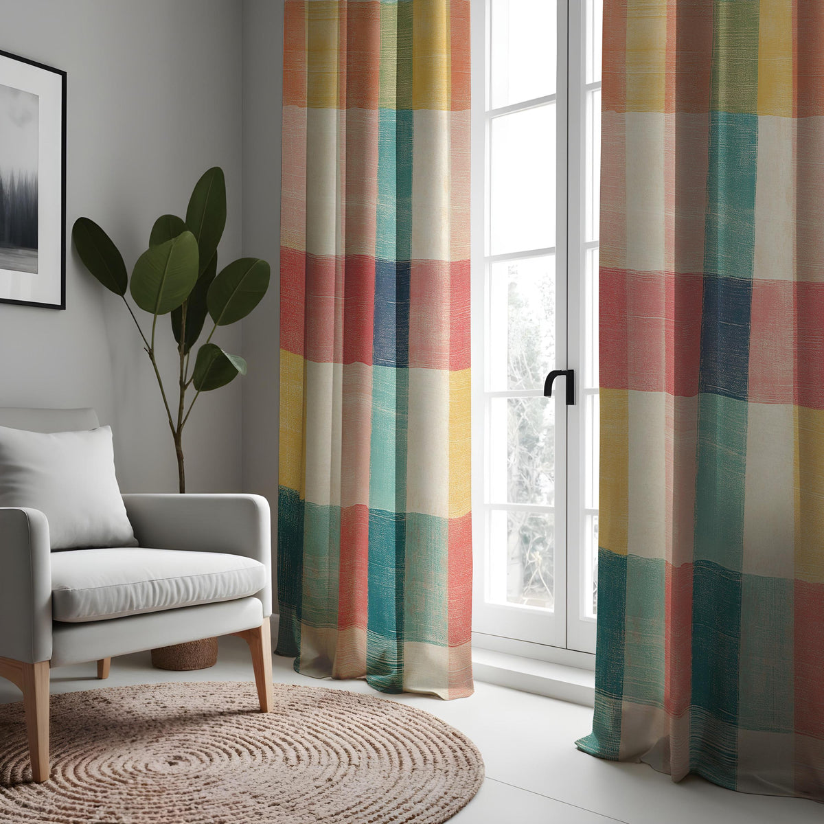 Warm Multicolor Striped Curtains, Boho Made to Measure Drapes