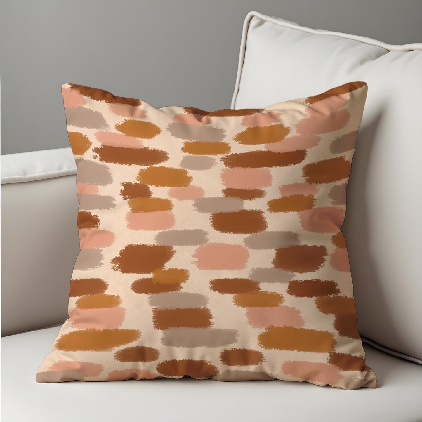 Earth Tone Brushstroke Cushion Cover, Modern Abstract Pillow Cover