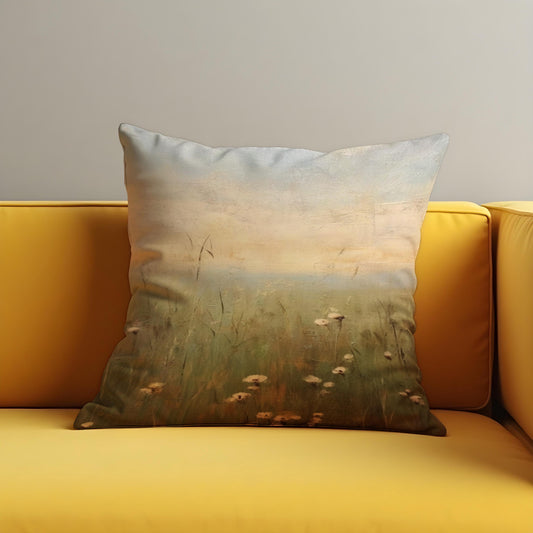 Wildflower Meadow Cushion Cover, Pastel Throw Pillow Case