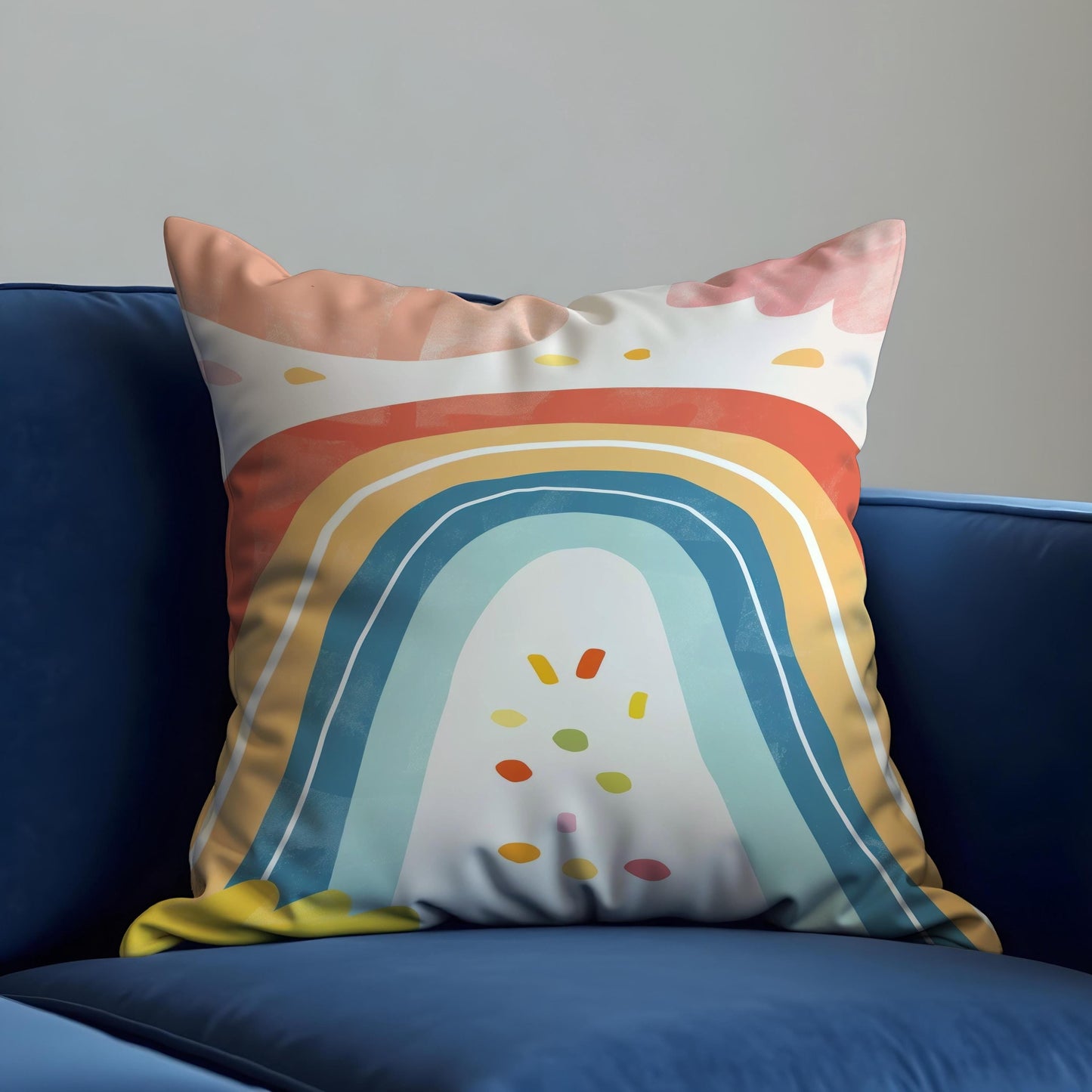 Rainbow Cushion Cover, Colorful Kids Room Throw Pillow Cover