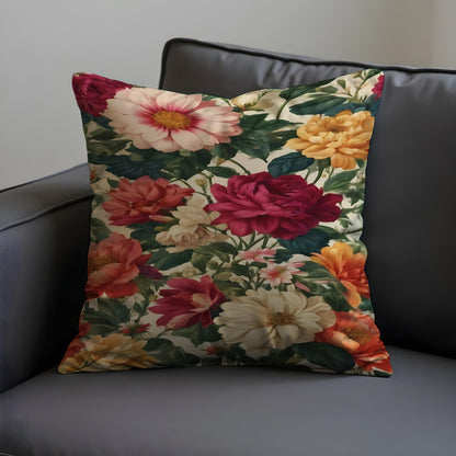 Classsic Floral Cushion Cover, Botanical Flower Throw Pillow Case