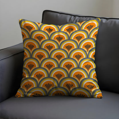 Retro Geometric Cushion Cover, Art Deco Throw Pillow Cover