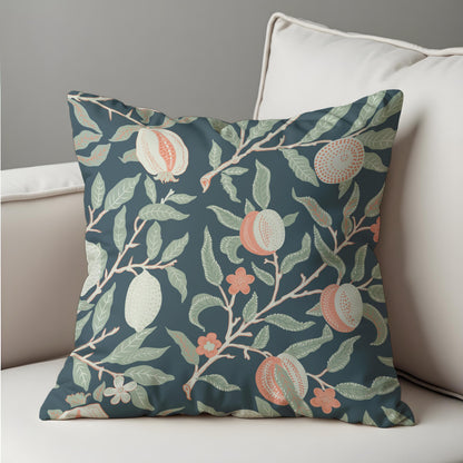 Classic Fruit Tree Cushion Cover, Botanical Pomegranate Pillow Cover