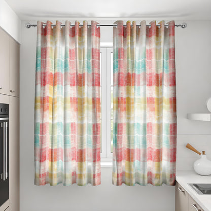 Pastel Plaid Curtains, Checkered Made to Measure Drapes