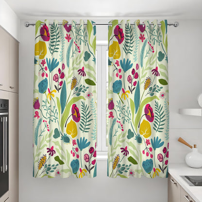 Modern Botanical Floral Curtains, Custom Made Window Drapes