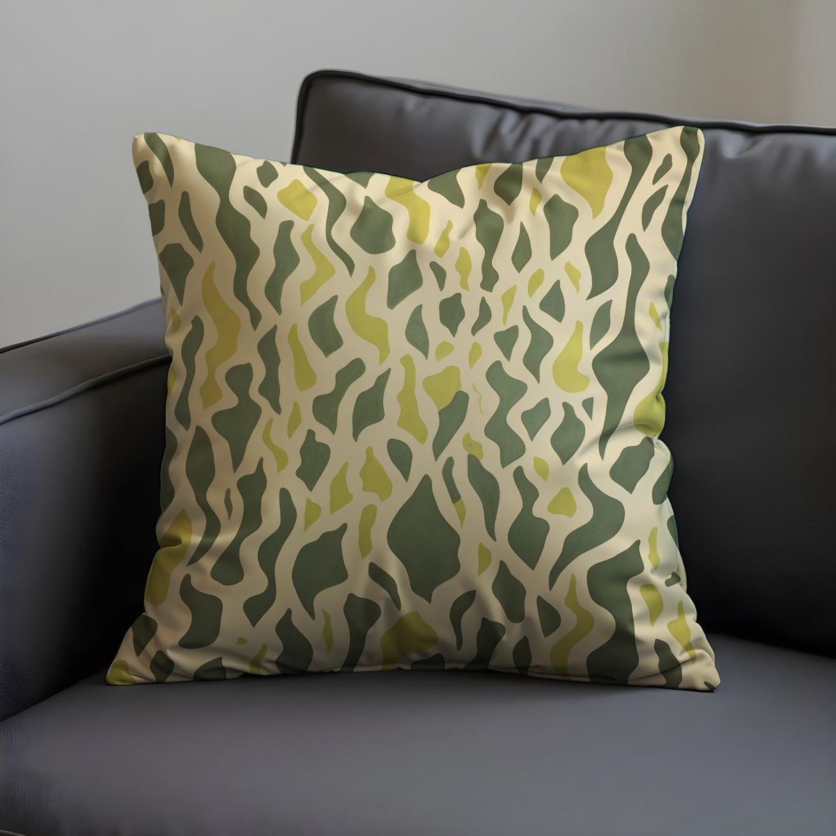 Green Abstract Velvet Cushion Cover, Organic Pillow Case