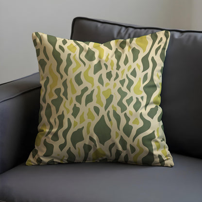Green Abstract Velvet Cushion Cover, Organic Pillow Case