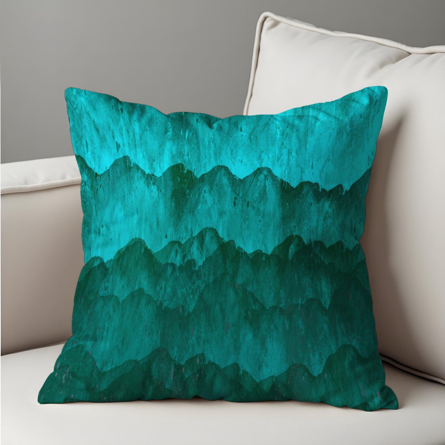 Mountain Landscape Cushion Cover, Watercolor Nature Pillow Case