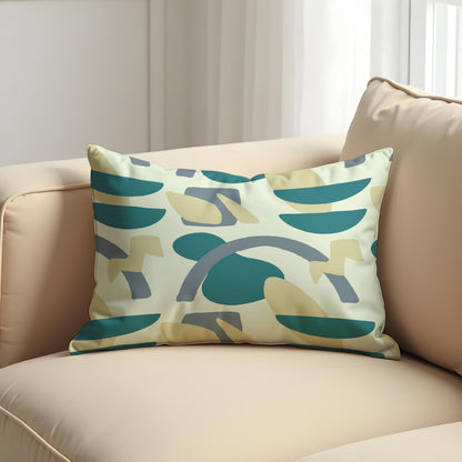 Modern Abstract Cushion Cover, Teal Throw Pillow Case